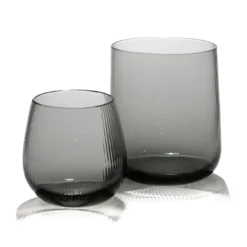 Set di 2 bicchieri grandi Stilla Liquida Steel Gray Di Federico Peri