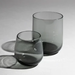 Set di 2 bicchieri grandi Stilla Liquida Steel Gray Di Federico Peri