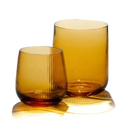 Set di 2 bicchieri grandi Stilla Liquida Giallo Ambra Di Federico Peri