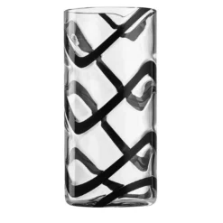 Set di 6 bicchieri highball Cyrcus Esse in vetro di Murano nero e trasparente