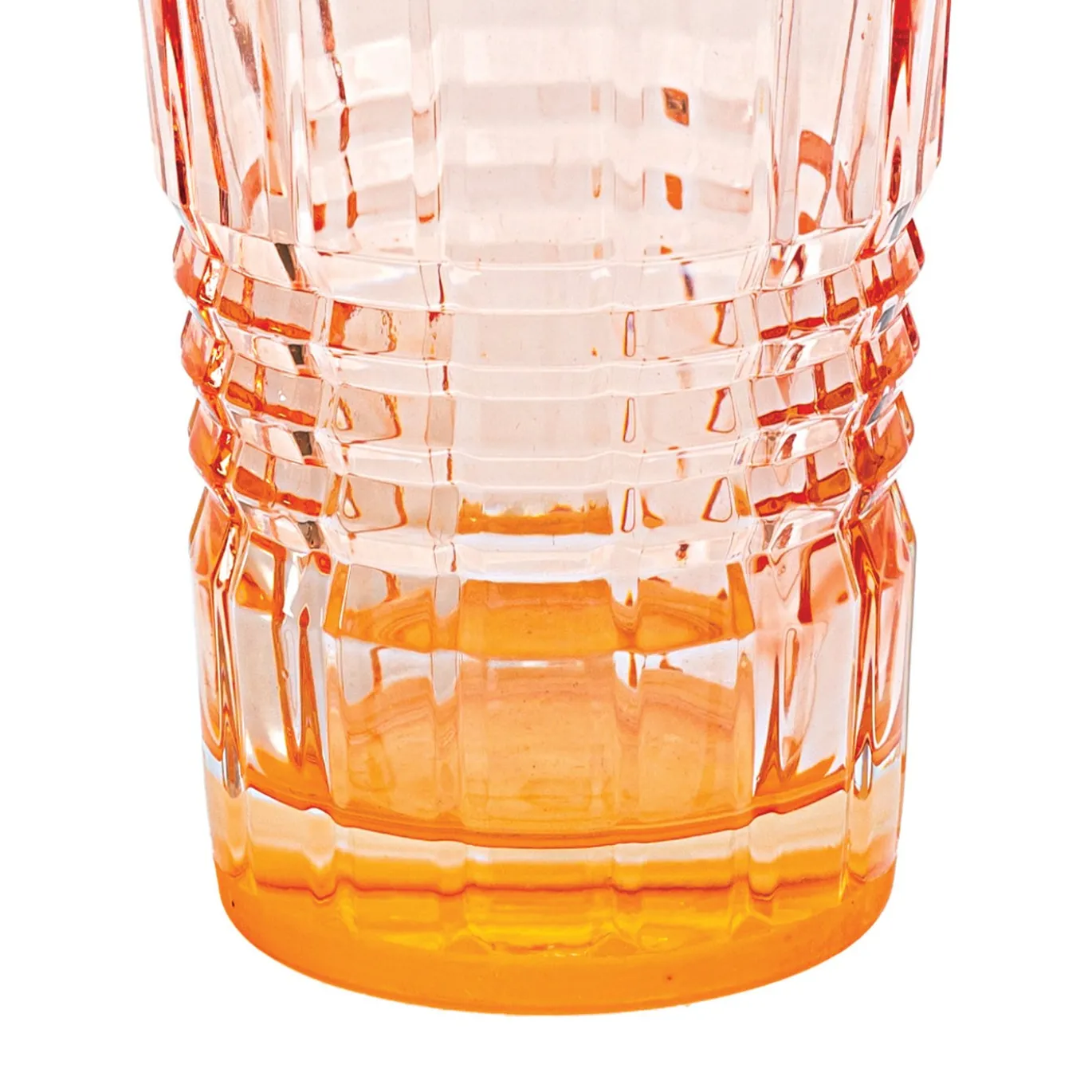 Set di 6 bicchieri highball Londra rosa con base satinata arancione