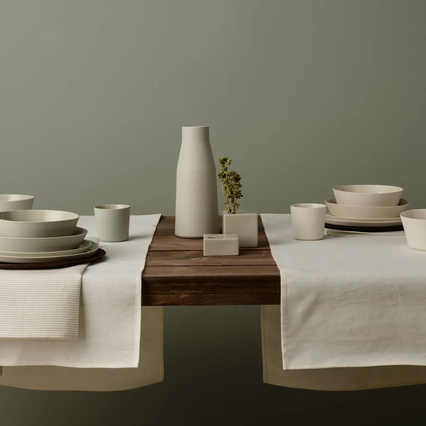 Set di 6 bicchieri in ceramica bianca