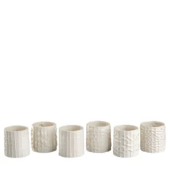 Set di 6 Bicchieri in Porcellana Bianca
