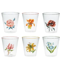 Set di 6 bicchieri Jardin Fleuri in vetro