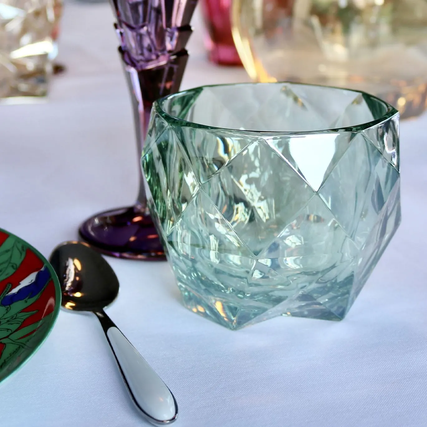 Set di 6 bicchieri Old Fashion in cristallo verde