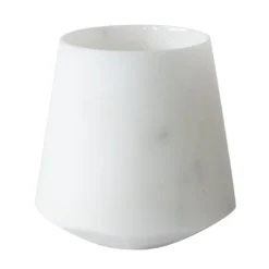 Set di 2 bicchieri per l'acqua in marmo bianco di Carrara