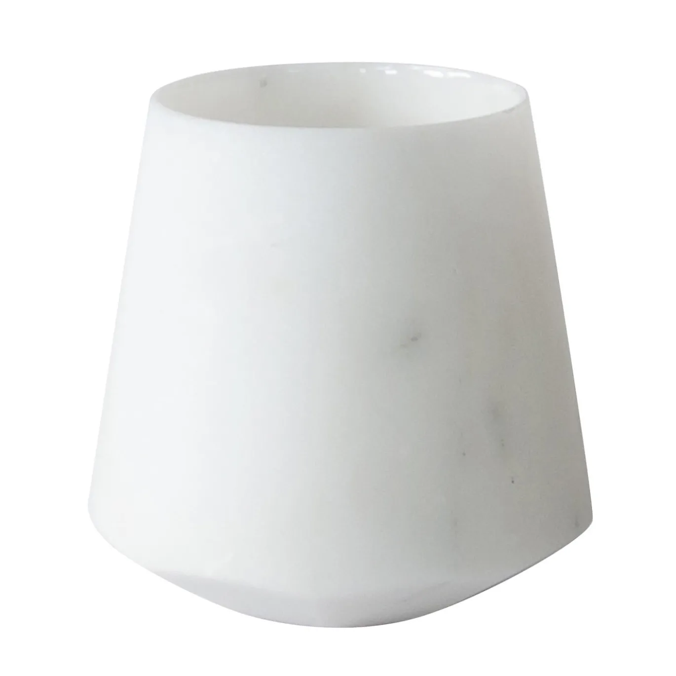 Set di 2 bicchieri per l'acqua in marmo bianco di Carrara