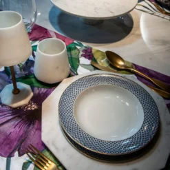 Set di 2 bicchieri per l'acqua in marmo bianco di Carrara