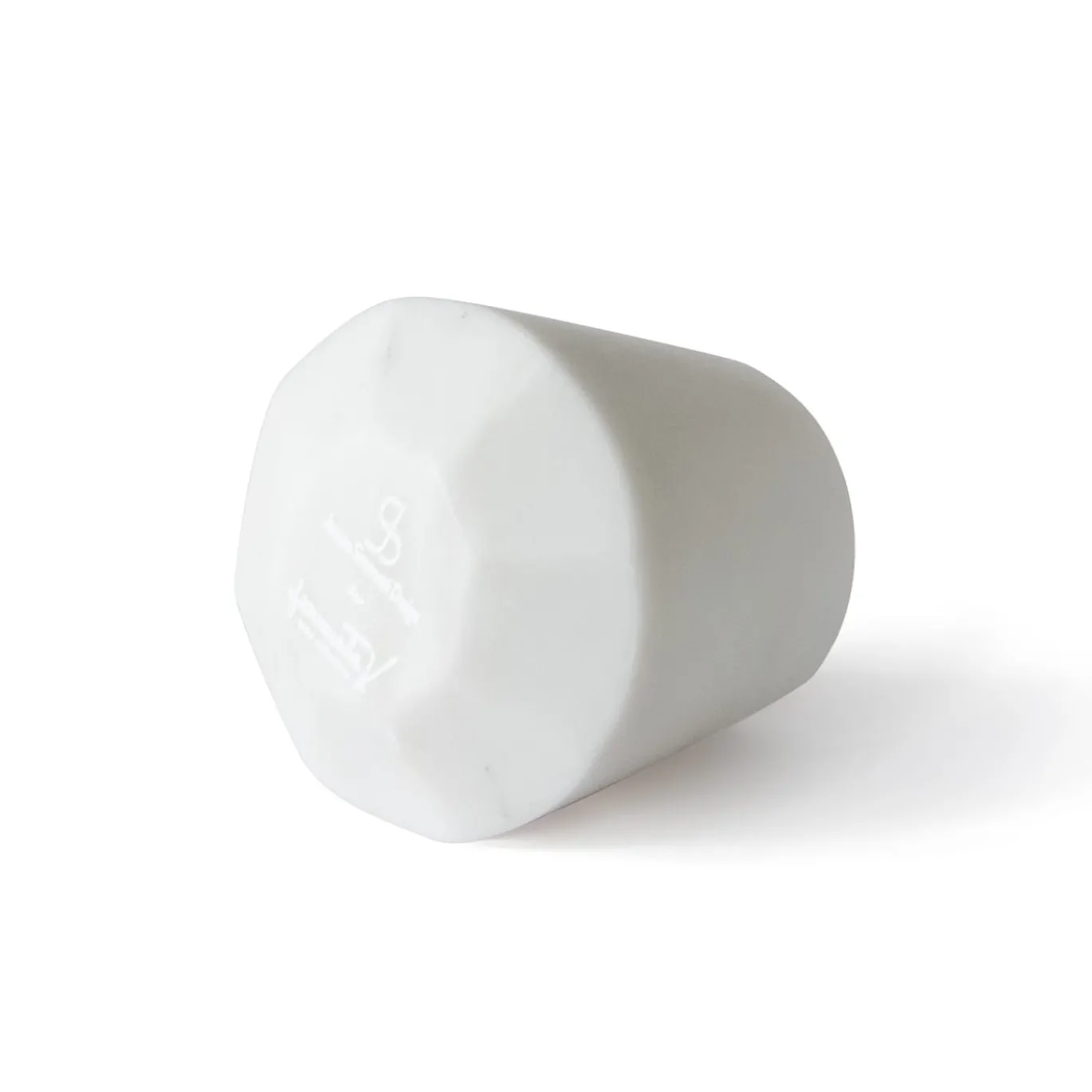 Set di 2 bicchieri per l'acqua in marmo bianco di Carrara
