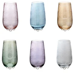 Set di 6 bicchieri Perle Polychrome a fantasia