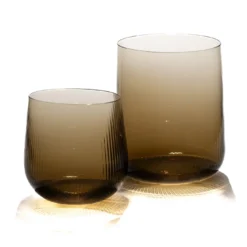 Set di 2 bicchieri piccoli Stilla Liquida Coffee Brown Di Federico Peri