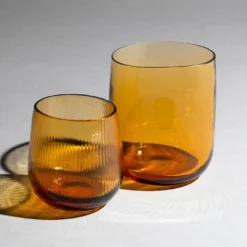 Set di 2 bicchieri piccoli Stilla Liquida Giallo Ambra Di Federico Peri