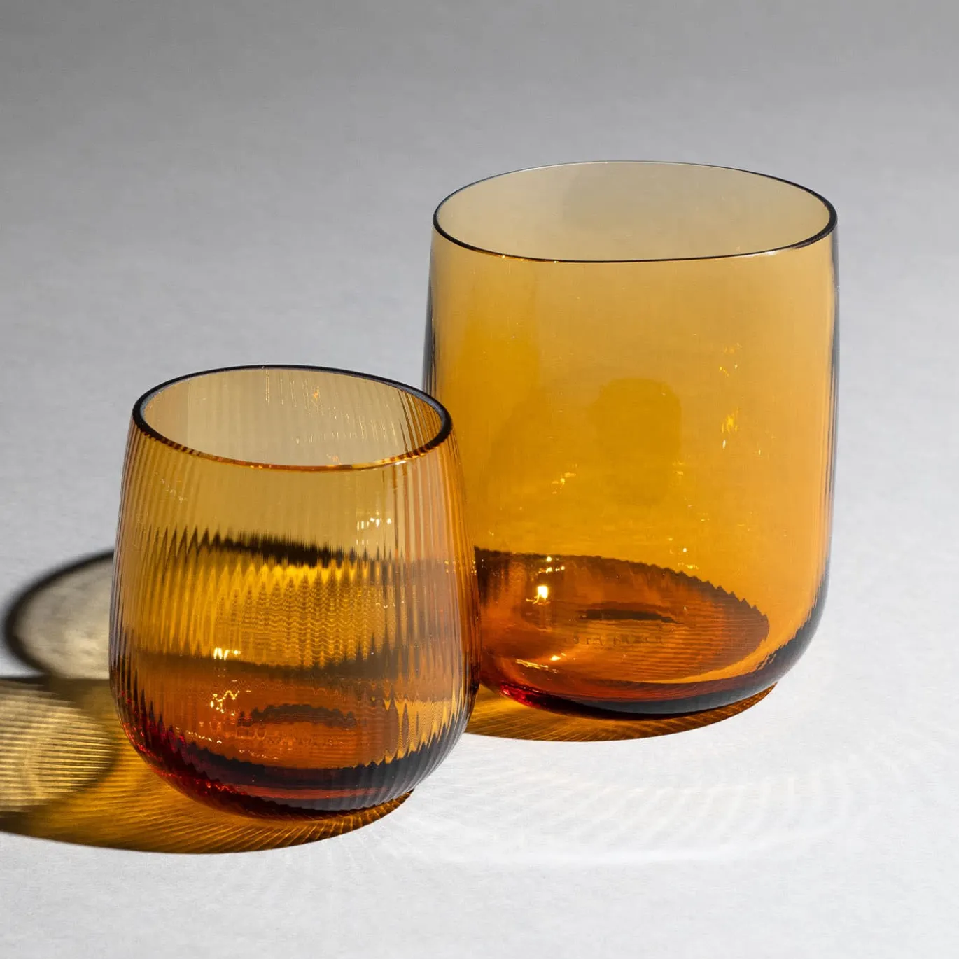 Set di 2 bicchieri piccoli Stilla Liquida Giallo Ambra Di Federico Peri