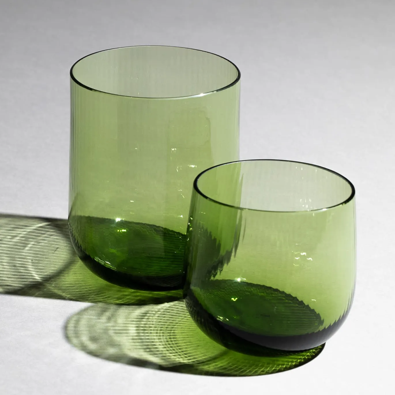 Set di 2 bicchieri piccoli Stilla Liquida Verde Muschio Di Federico Peri