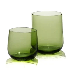 Set di 2 bicchieri piccoli Stilla Liquida Verde Muschio Di Federico Peri