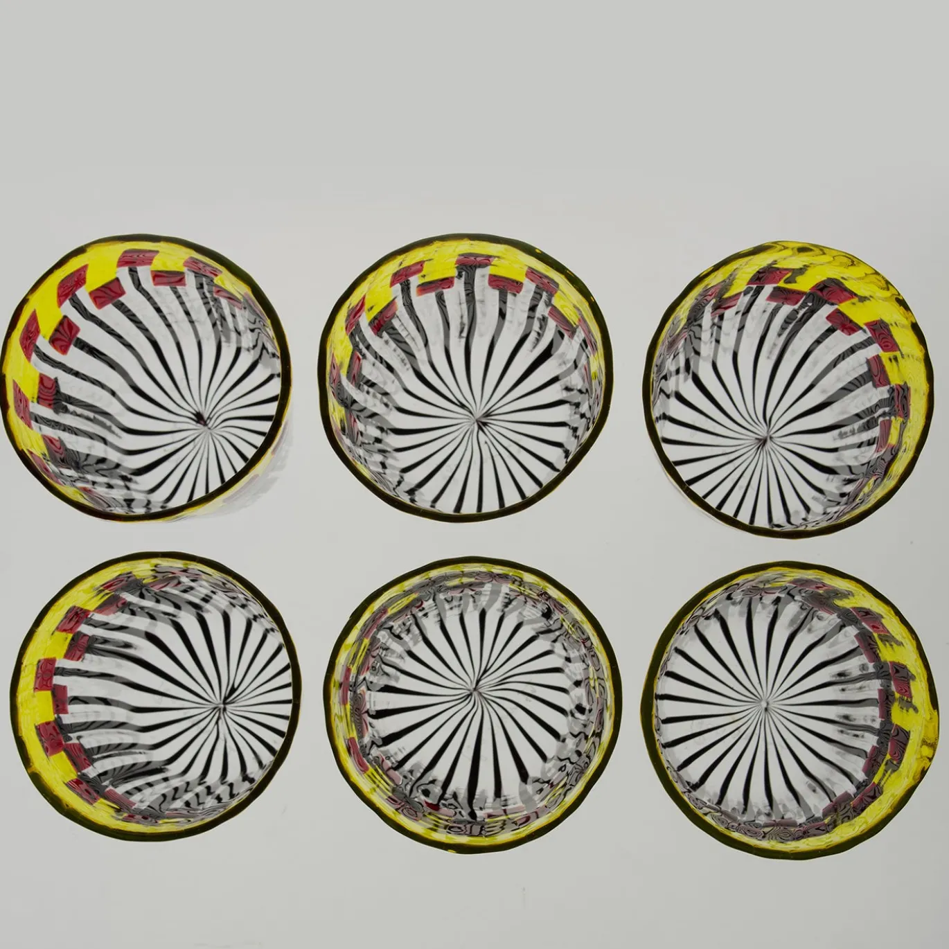 Set di 6 Bicchieri Poppy Field Sunrise in Vetro