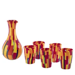 Set di 6 bicchieri Redentore con caraffa di Angelo Ballarin