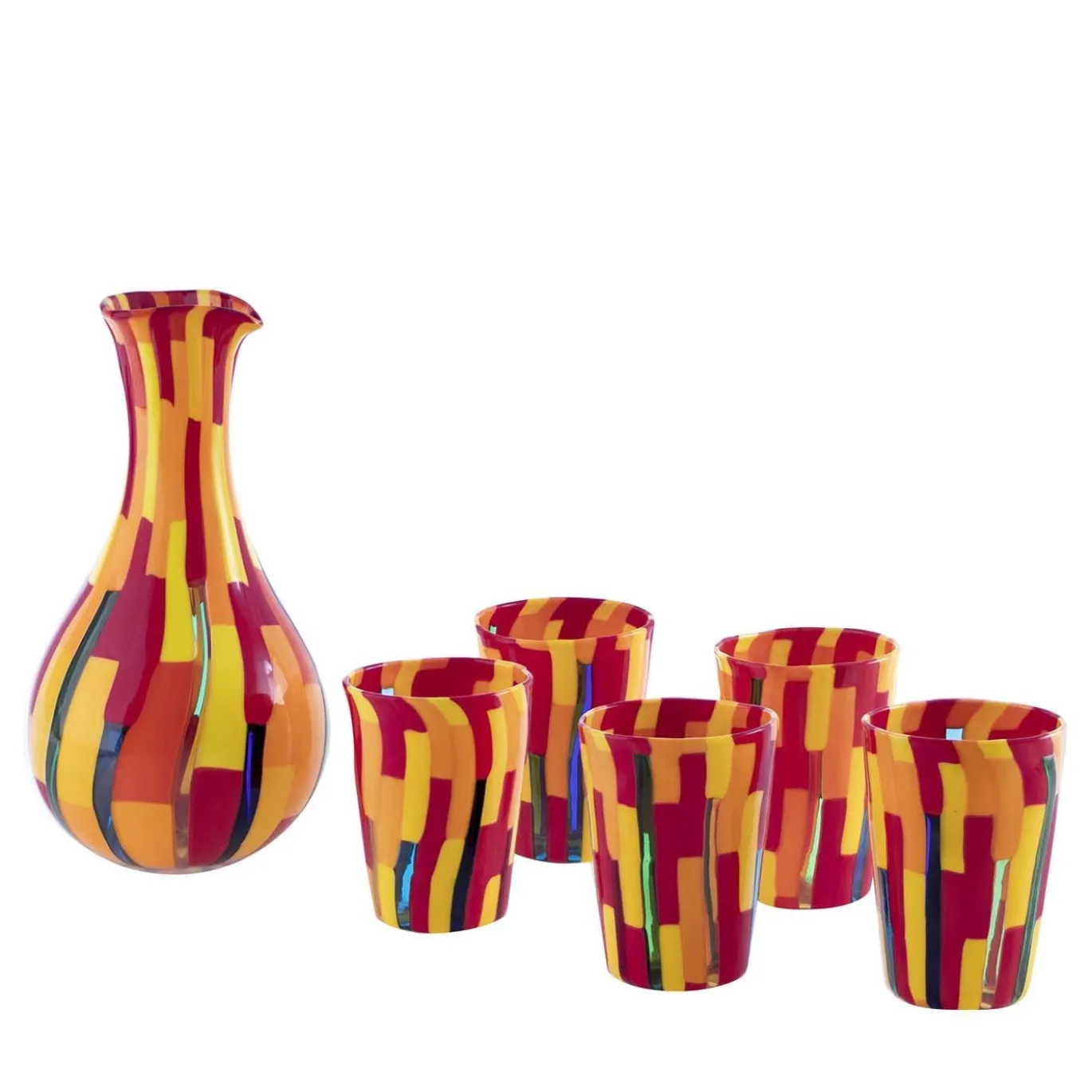 Set di 6 bicchieri Redentore con caraffa di Angelo Ballarin