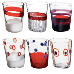 Set di 6 bicchieri rossi Bora N. 1
