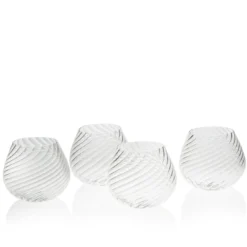 Set di 4 bicchieri rotondi per acqua Millerighe