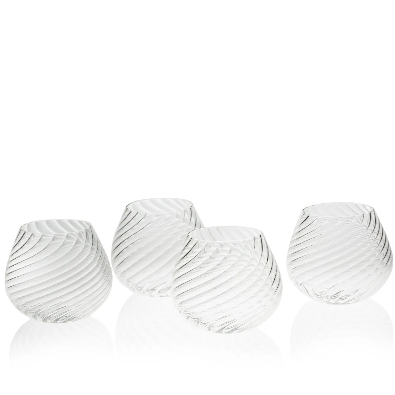 Set di 4 bicchieri rotondi per acqua Millerighe
