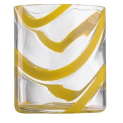 Set di 6 bicchieri tumbler Cyrcus Esse in vetro di Murano giallo e trasparente
