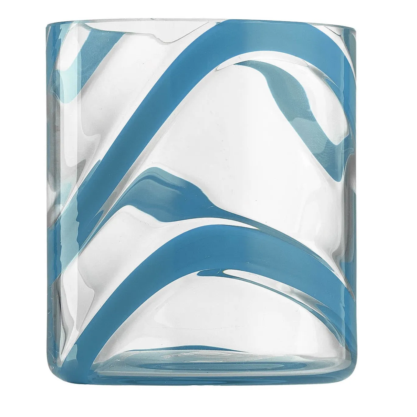 Set di 6 bicchieri tumbler Cyrcus Esse in vetro di Murano azzurro chiaro e trasparente