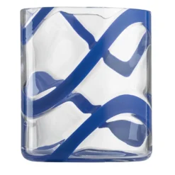 Set di 6 bicchieri tumbler Cyrcus Esse in vetro di Murano blu e trasparente