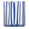 Set di 6 bicchieri tumbler Cyrcus in vetro di Murano rigato blu e trasparente