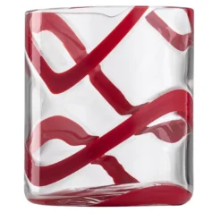 Set di 6 bicchieri tumbler Cyrcus Esse in vetro di Murano Rosso e Trasparente