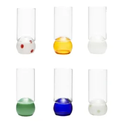 Set di 6 bicchieri tumbler Sphere in vetro borosilicato multicolore
