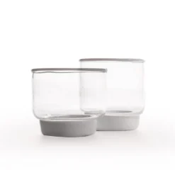 Set di 2 bicchieri Vera Acqua con bordo bianco