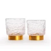 Set di 2 bicchieri Vera Acqua con anello dorato