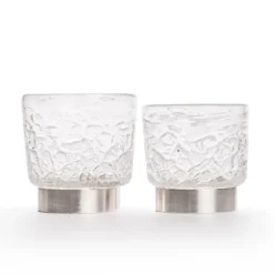 Set di 2 bicchieri Vera Acqua con anello argento