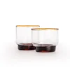 Set di 6 bicchieri Vera Whiskey con bordo in ambra