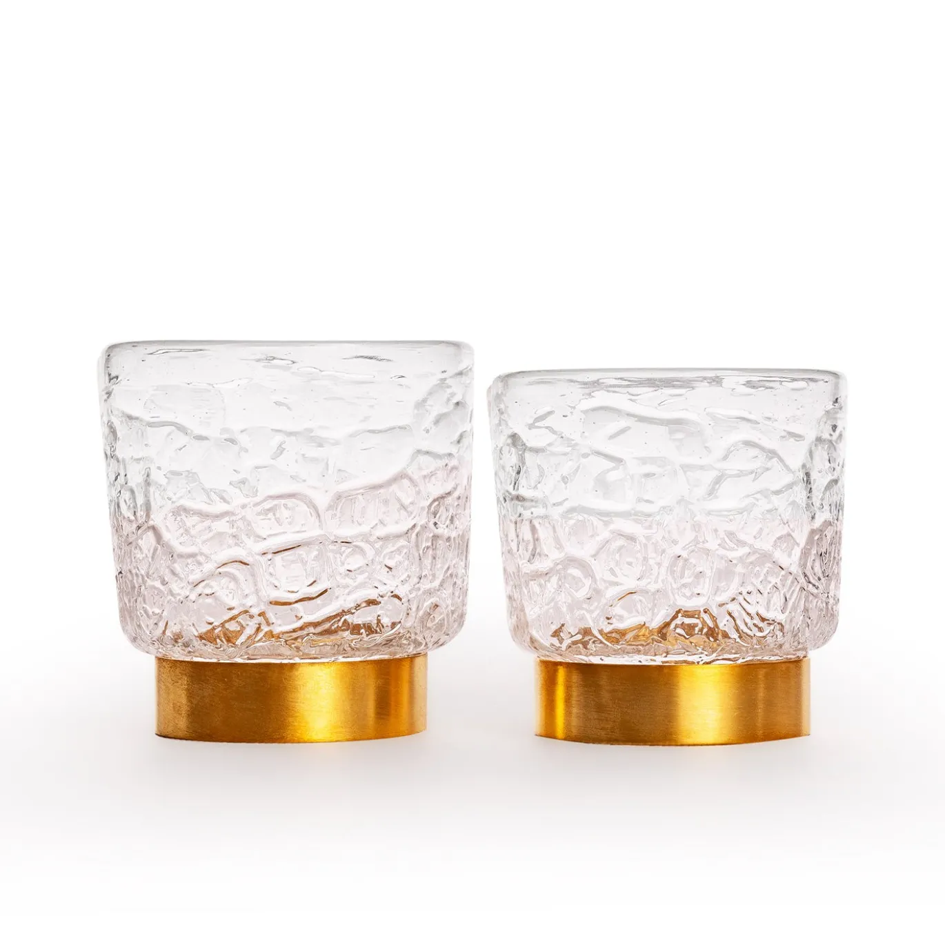 Set di 2 bicchieri Vera Whiskey con anello dorato