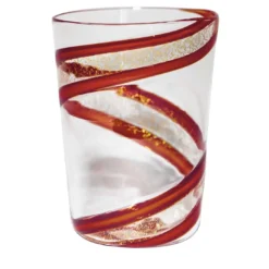 Set di 6 Bicchieri Vortex in Oro Puro/Rosso