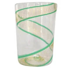 Set di 6 bicchieri Vortex in puro oro e verde
