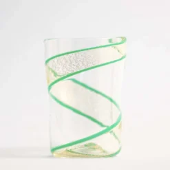 Set di 6 bicchieri Vortex in puro oro e verde
