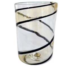 Set di 6 bicchieri Vortex in puro oro e nero