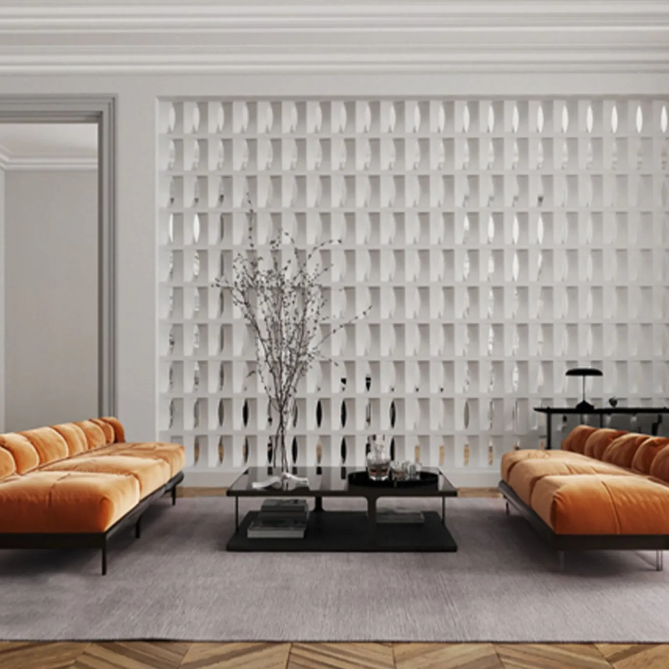 Set di 15 Blocchi Brasilia in Gesso Bianco
