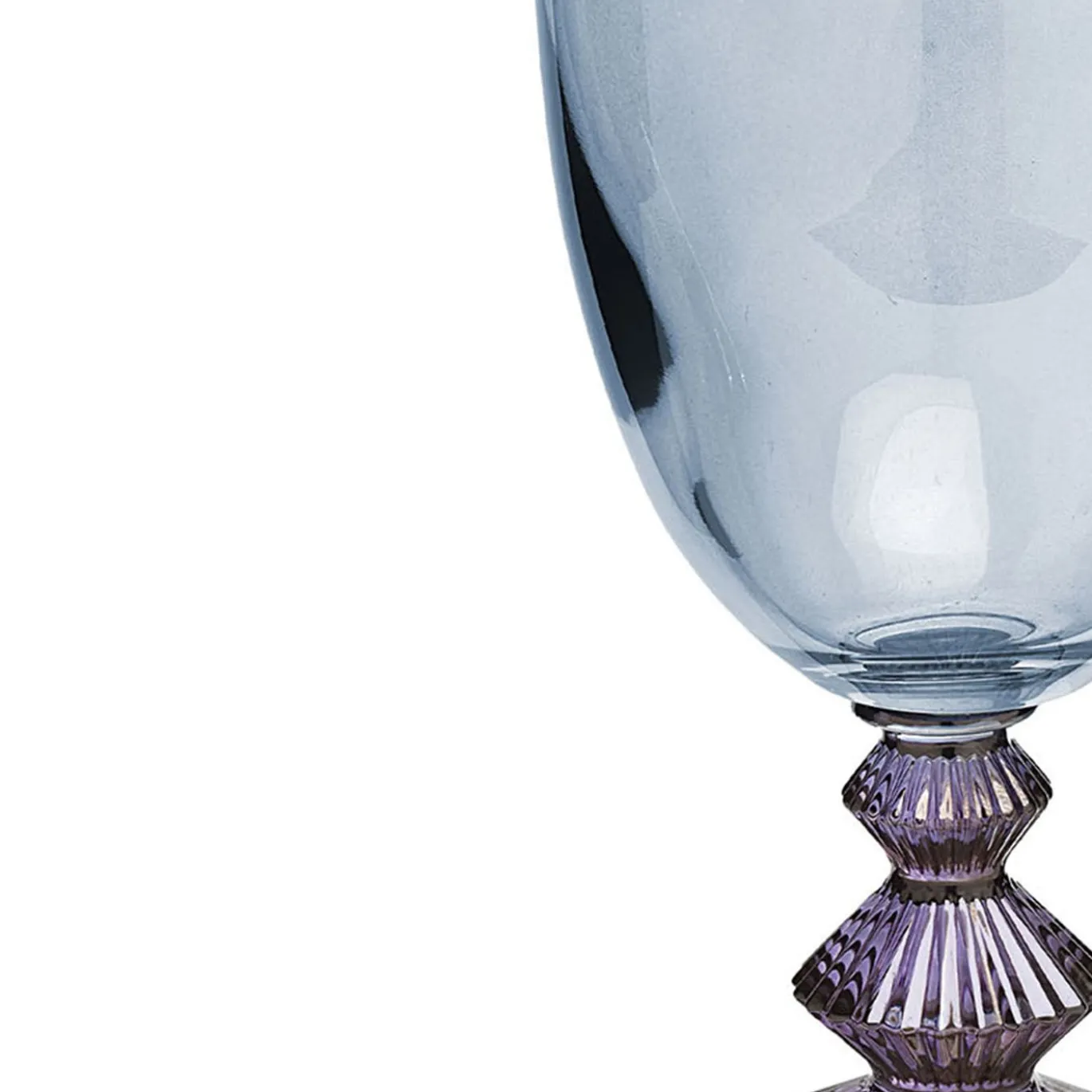 Set di 6 Calici da acqua Indaco in cristallo blu e ametista