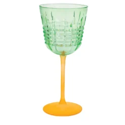 Set di 6 calici da acqua Londra verdi con base satinata arancione