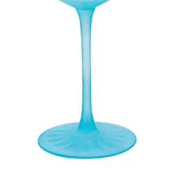 Set di 6 calici da acqua Velvet trasparenti con base azzurra satinata