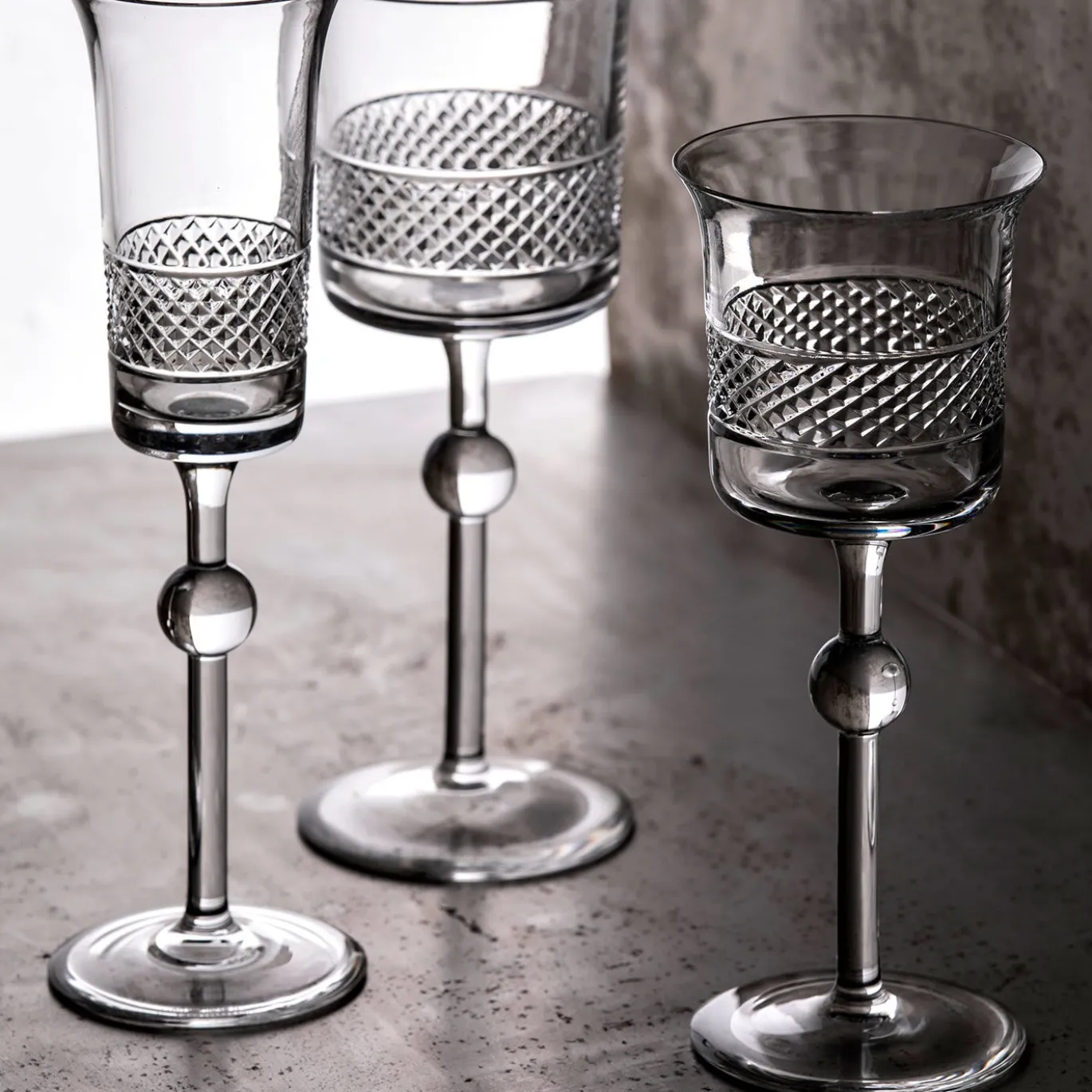 Set di 2 calici da champagne Diamond di Claire Le Sage