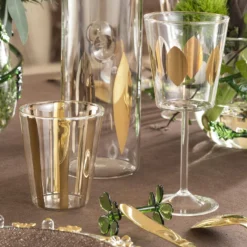 Set di 4 calici da vino Circus in oro e platino