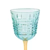Set di 6 Calici da Vino Londra Aquamarina con base satinata arancione