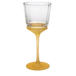 Set di 6 calici da vino Velvet trasparenti con base satinata ambra