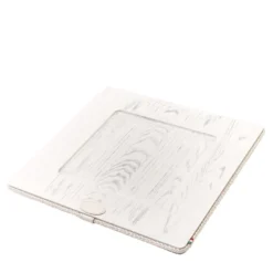 Set di 6 caricatori quadrati in legno color crema