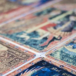 Set di 2 Carta dei Tarocchi La Regina di Denari in Vetro di Murano Dorato
